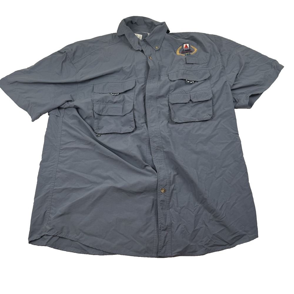 World Wide Sportsman Citgo Classic Adventure BASS Fishing Shirt Mens XL Gray